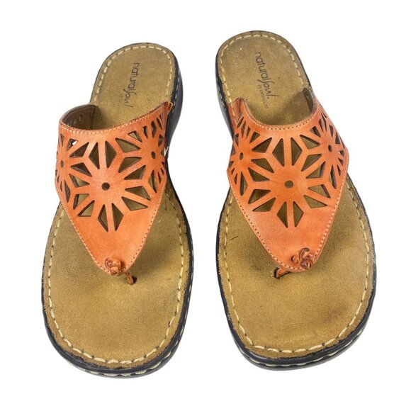 Naturalizer Shoes - Natural Soul by Naturalizer Leather Slip On Flip Flops Sandals W's 9.5 Orange